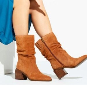 Vince Camuto Kenidra Water-Repellent Slouch Boot Color Warm Caramel Size…